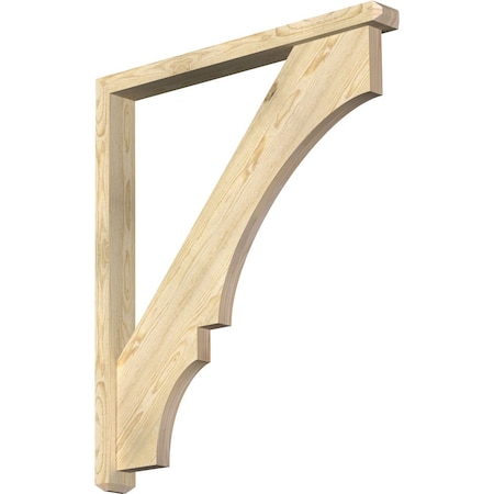 Ekena Millwork Balboa Craftsman Rough Sawn Bracket w/ Offset Brace, Douglas Fir, 4"W x 38"D x 44"H BKT0402X38X44BOA04RDF